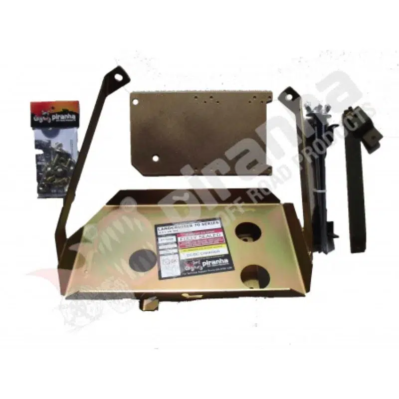 Dual battery tray fitted in Toyota LandCruiser 70 Series V8 engine bay