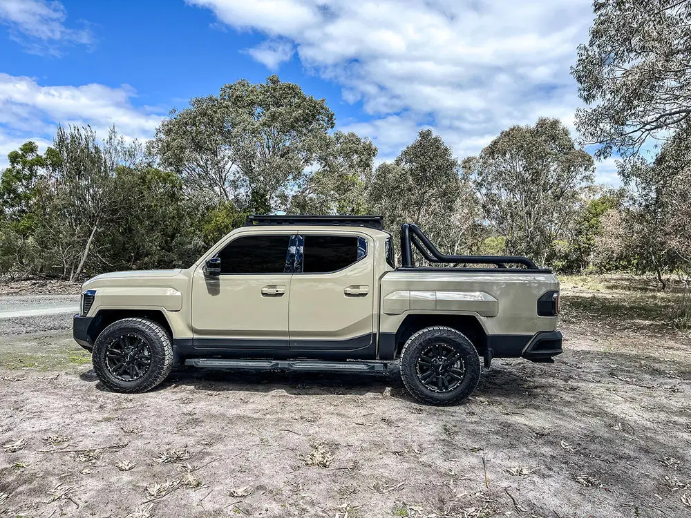 Rola Ridge Mount Bundle1 > 4wd Lights and Camping Online Store Kia Tasman fitted with Rola Ridge Mount Bundle and roof platform