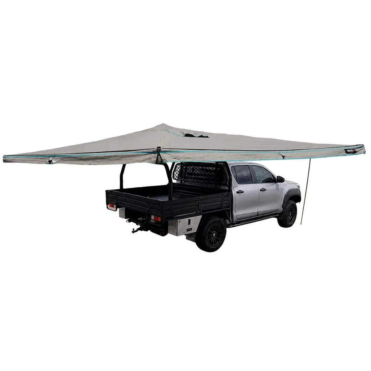 STORMCHASER 30 Sec Awning 270° Driver Side mounted on a 4WD touring ute