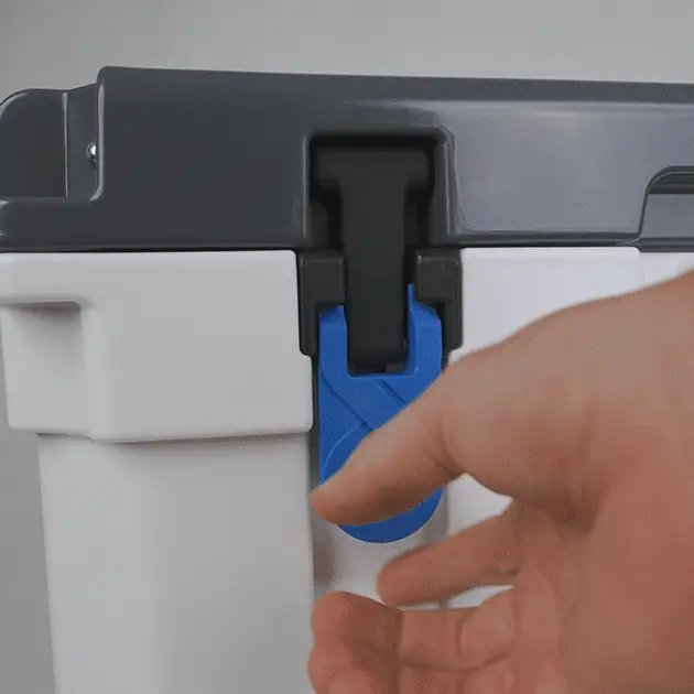 EvaKool Alpine Series cooler heavy-duty latch and secure locking system