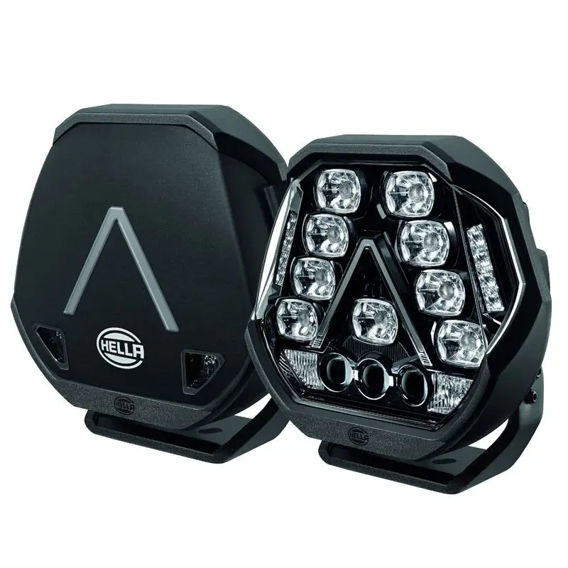 HELLA Antares LED 9 Inch Driving Lights Pair with protective cover and composite beam technology