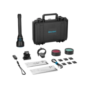 Olight Javelot Turbo 2 Hunter’s Kit with torch, storage case, filters, remote and accessories